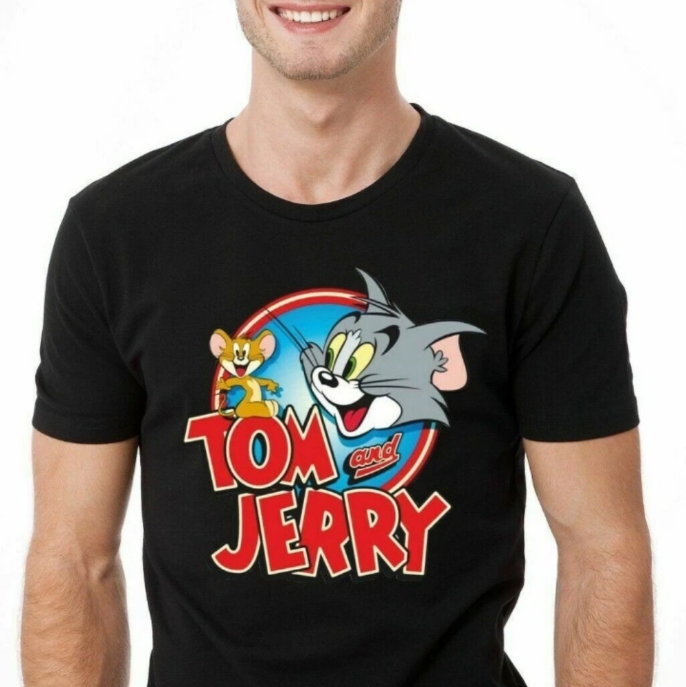 Tom And Jerry Classic Cartoon Tshirt Men's Short Sleeve